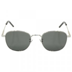 Солнцезащитные очки , серебряный, серый Saint Laurent. Цвет: серый