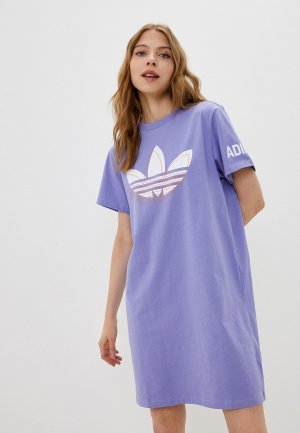 Платье adidas Originals DRESS. Цвет: фиолетовый