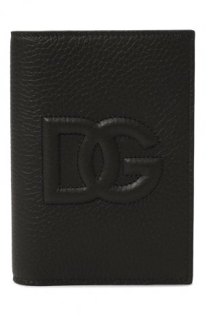 Кожаная обложка для паспорта Dolce & Gabbana. Цвет: серый