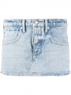 Джинсовая юбка-шорты Alexander Wang. Цвет: синий