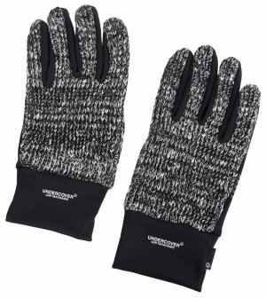 Черно-белые комбинированные перчатки Undercover