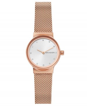 Женские часы Freja из нержавеющей стали с сетчатым браслетом цвета розового золота, 26 мм , золотой Skagen