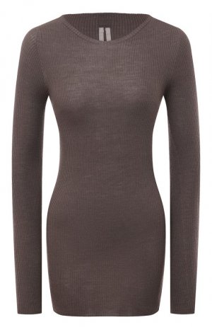 Шерстяной пуловер Rick Owens. Цвет: коричневый