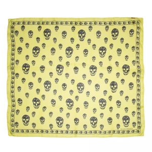 Шарф skull scarf 104x120 yellow / Alexander Mcqueen, желтый McQueen