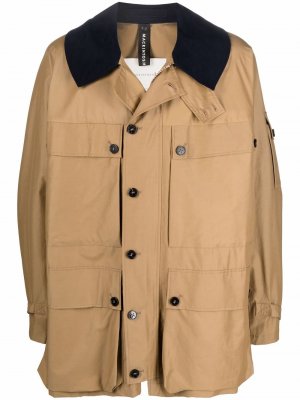 Куртка с контрастным воротником и карманами Mackintosh. Цвет: бежевый