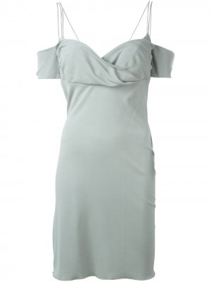 Платье с открытыми плечами Romeo Gigli Pre-Owned. Цвет: серый