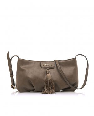 Женская коричневая сумка через плечо с помпоном в тон , коричневый Mariamare