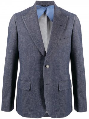 Двубортный пиджак на пуговицах Reveres 1949. Цвет: синий