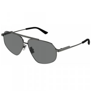 Солнцезащитные очки , серебряный, серый Bottega Veneta. Цвет: черный