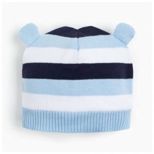Шапочка для мальчика, цвет голубой полоска, размер 44-46 (9-12м) Linas Baby. Цвет: голубой