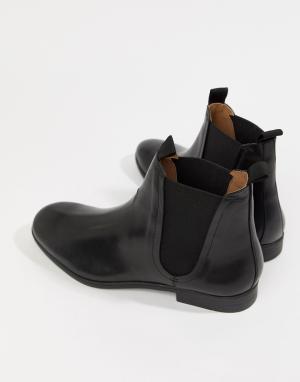 Черные кожаные ботинки челси H By Hudson Atherston-Черный