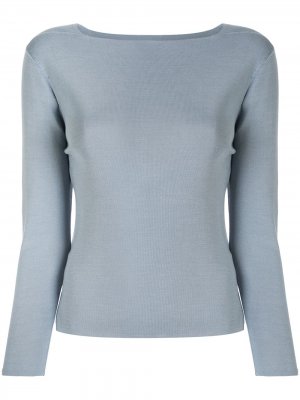 Пуловер с вырезом-лодочкой Des Prés. Цвет: синий