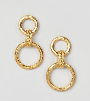 Позолоченные массивные серьги-кольца Ottoman Hands. Цвет: золотой