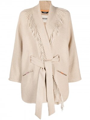 Кардиган-пальто с бахромой Bazar Deluxe. Цвет: нейтральные цвета