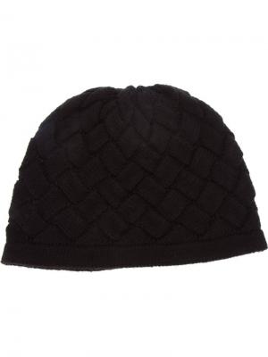 Трикотажная шапка с фирменным плетением Bottega Veneta. Цвет: чёрный