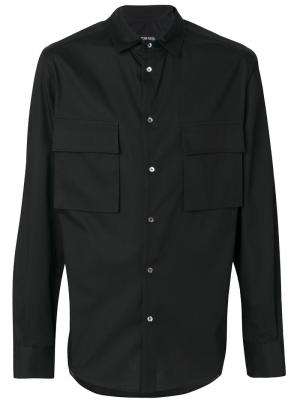 Рубашка с накладными карманами Tom Rebl. Цвет: чёрный