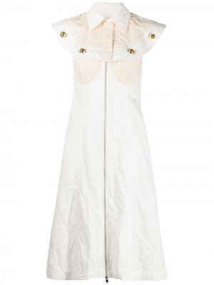 Платье миди 2 1952 с кейпом Moncler. Цвет: белый