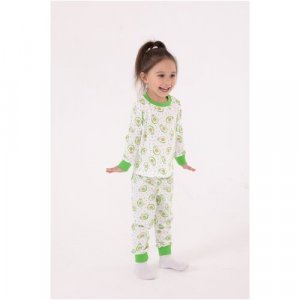 Пижама, размер 116, зеленый, белый Золотой ключик. Цвет: зеленый/белый/белый-зеленый
