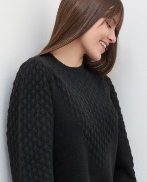 Женский перфорированный свитер с круглым вырезом , белый Iwie