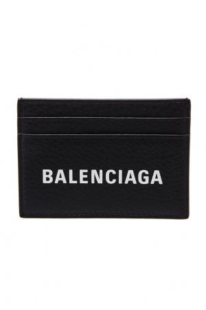 Черный футляр для банковских карт Everyday Multi Card Balenciaga. Цвет: черно-белый