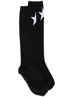 Трикотажные носки с жаккардовыми звездами Givenchy. Цвет: чёрный