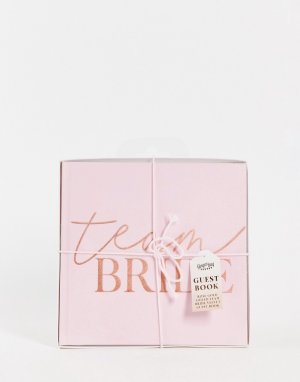 Гостевая книга для девичника с надписью Team Bride -Розовый цвет Ginger Ray