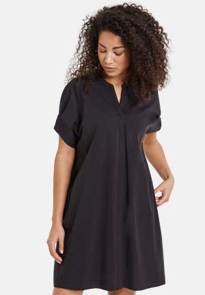 Повседневное платье TAIFUN MIT FALTENDETAILS AM KURZEN ARM, цвет schwarz