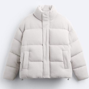 Куртка утепленная Zara Textured, светло-бежевый