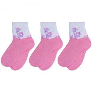 Носки , махровые, 3 пары, размер 14-16, розовый ГАММА. Цвет: розовый