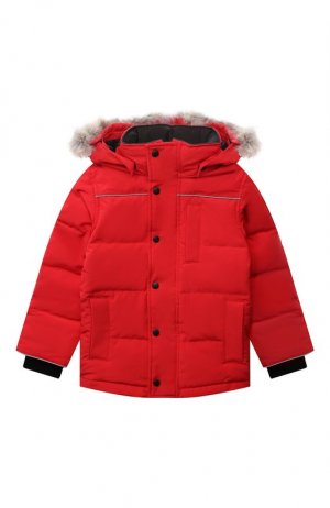 Пуховая куртка Eakin с меховой отделкой на капюшоне Canada Goose. Цвет: красный
