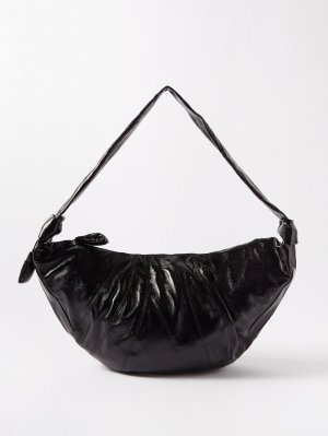 Большая сумка через плечо croissant из хлопка с покрытием , черный Lemaire