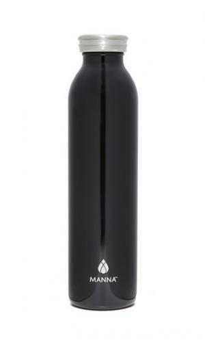 Бутылка для воды емкостью 20 унций из нержавеющей стали в стиле ретро Manna. Цвет: металлизированный черный