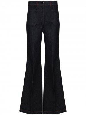 Расклешенные джинсы широкого кроя Victoria Beckham. Цвет: синий