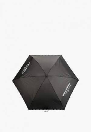 Зонт складной Karl Lagerfeld. Цвет: черный