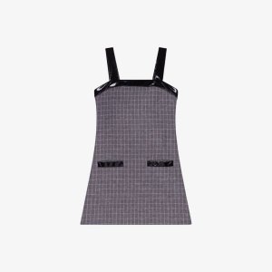 Платье мини Rocelyn из эластичной ткани в клетку с виниловыми вставками , цвет noir / gris Maje