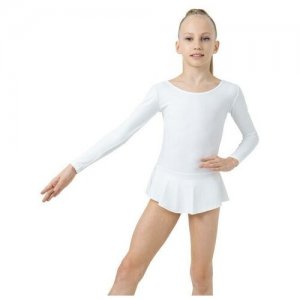 Купальник гимнастический, размер 30, белый Grace Dance. Цвет: белый
