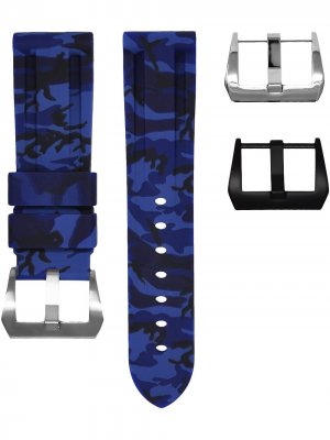 Ремешок для наручных часов с камуфляжным принтом Horus Watch Straps. Цвет: синий