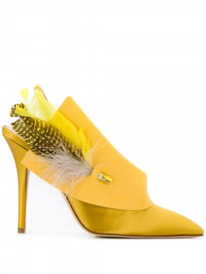 Декорированные туфли-лодочки Joan Andrea Mondin. Цвет: желтый