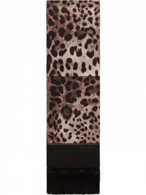 Легкий шарф с леопардовым принтом Dolce & Gabbana. Цвет: коричневый