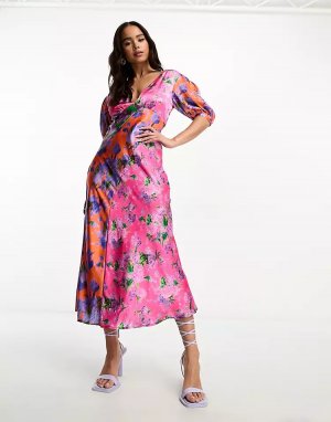 Платье contrast print satin, розовый Hope & Ivy