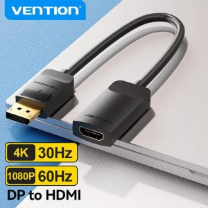 Адаптер DisplayPort-HDMI 4K Male DP to HDMI Female Video Audio Converter Vention