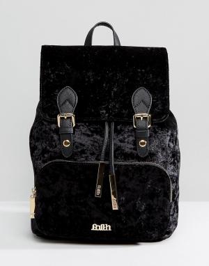 Бархатный рюкзак с двумя пряжками Faith. Цвет: черный