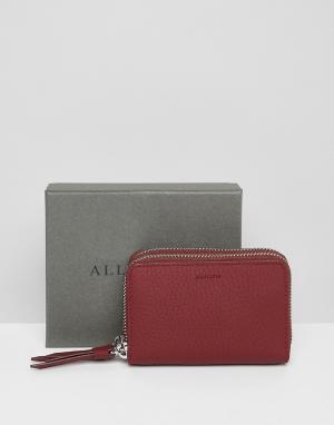 Кожаный кошелек AllSaints. Цвет: красный
