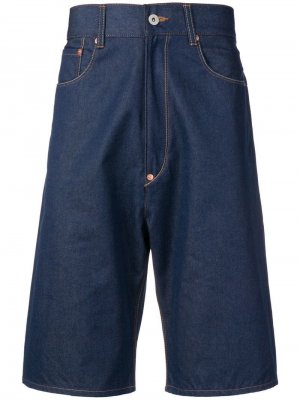 Джинсовые шорты с контрастными карманами Junya Watanabe MAN. Цвет: синий