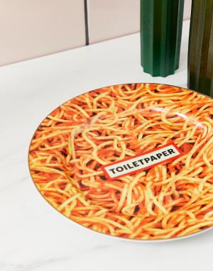 Тарелка с принтом спагетти -Мульти Seletti