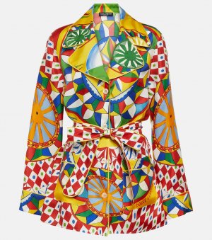 Шелковая пижамная рубашка с принтом DOLCE&GABBANA, разноцветный Dolce&Gabbana