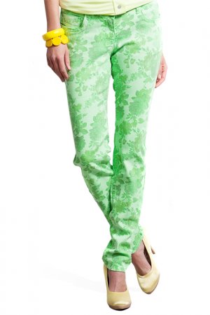 Прямые джинсы с рисунком Million X Woman. Цвет: зеленый