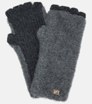 Перчатки мэнни из альпаки, шерсти и шелка , серый Max Mara