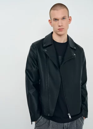 Куртка-косуха из экокожи, Черный O`Stin. Цвет: черный