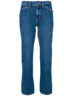Укороченные прямые джинсы Mih Jeans. Цвет: синий